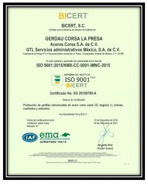 Certificación ISO 9001:2015