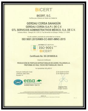 Certificación ISO 9001:2015